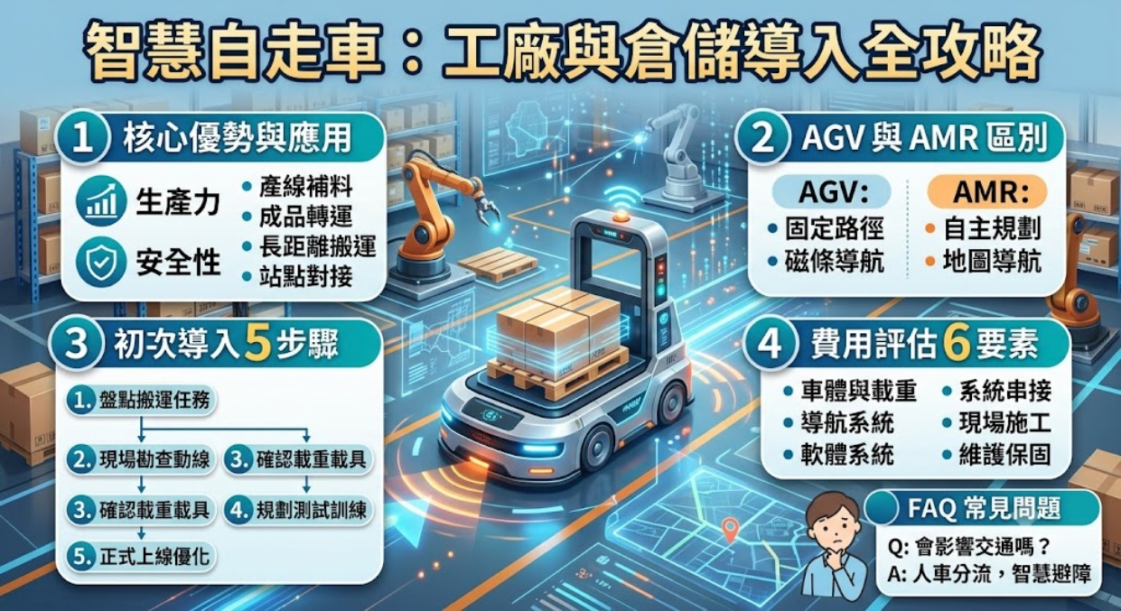 自走車是什麼?工廠與倉儲導入流程、選型方式及費用評估指南