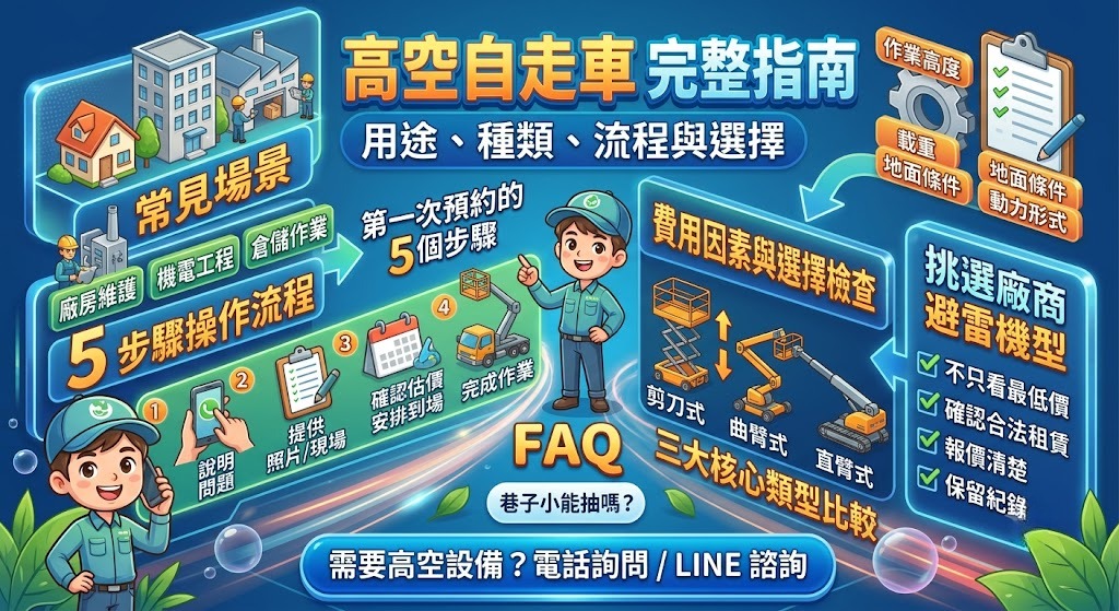 高空自走車是什麼？種類、用途、操作流程與選擇指南