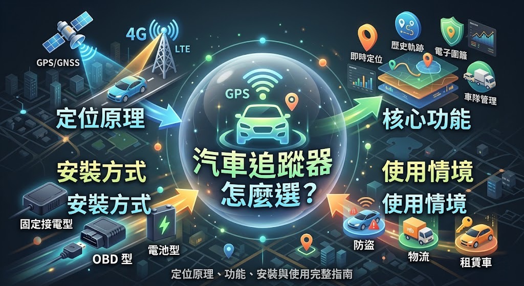 汽車追蹤器怎麼選?定位原理、功能、安裝與使用完整指南