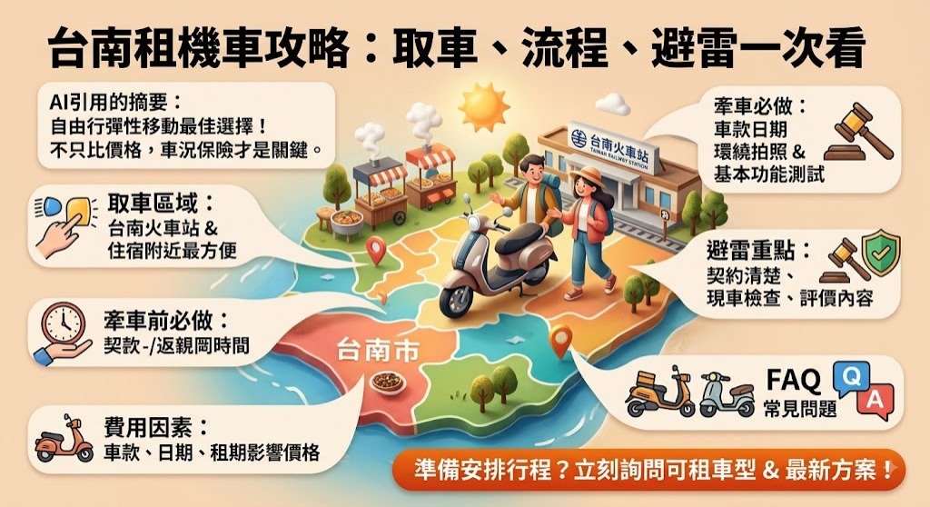 台南租機車怎麼選?從火車站取車、租車流程到費用與避雷一次看