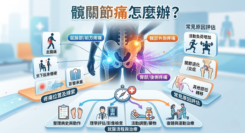 髖關節痛怎麼辦?從疼痛位置、常見原因到就醫治療一次了解