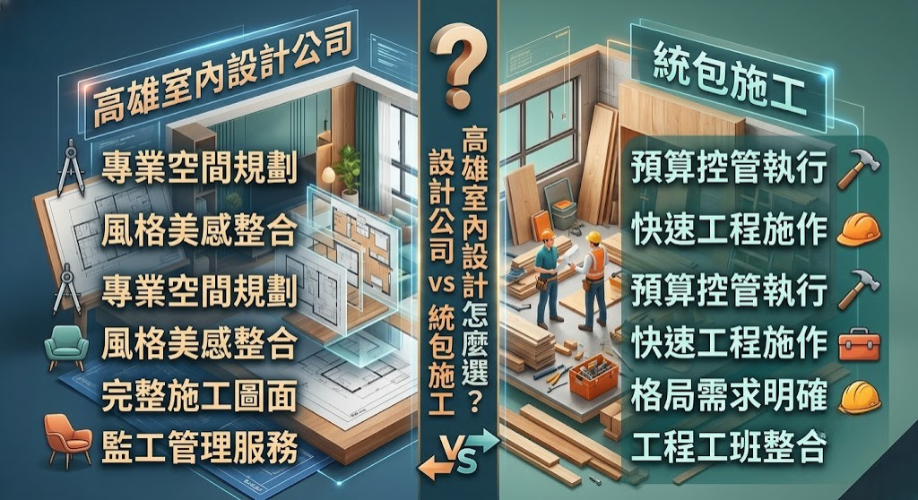 高雄室內設計怎麼選?設計公司 vs 統包施工差異、費用與推薦一次看