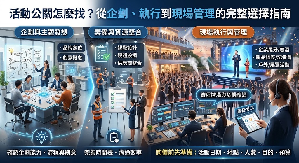 活動公關怎麼找?從企劃、執行到現場管理的完整選擇指南