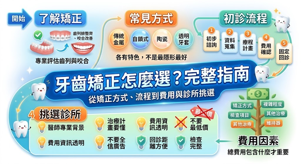 牙齒矯正怎麼選?從矯正方式、初診流程到費用與診所挑選完整指南