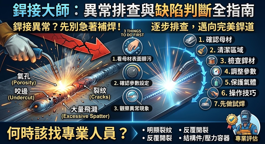 銲接出問題怎麼辦?常見原因、排查流程與修復注意事項完整指南