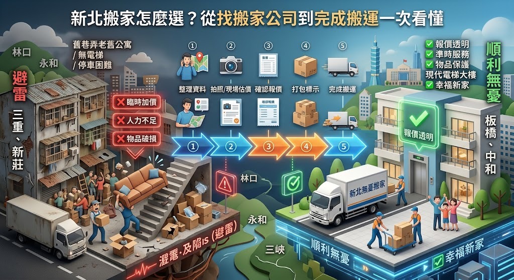 新北搬家怎麼選?搬家公司流程、費用與避雷完整指南