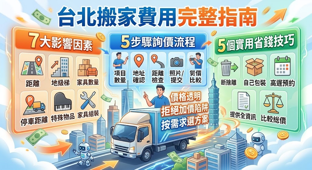 台北搬家費用怎麼算?影響價格的7大因素、估價流程與省錢指南