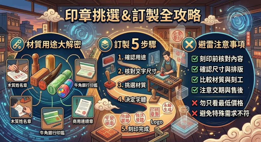 印章怎麼選?材質、用途、刻印流程與訂製注意事項一次看