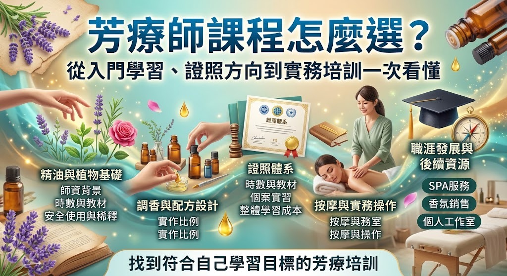 芳療師課程怎麼選?從入門學習、證照方向到實務培訓一次看懂