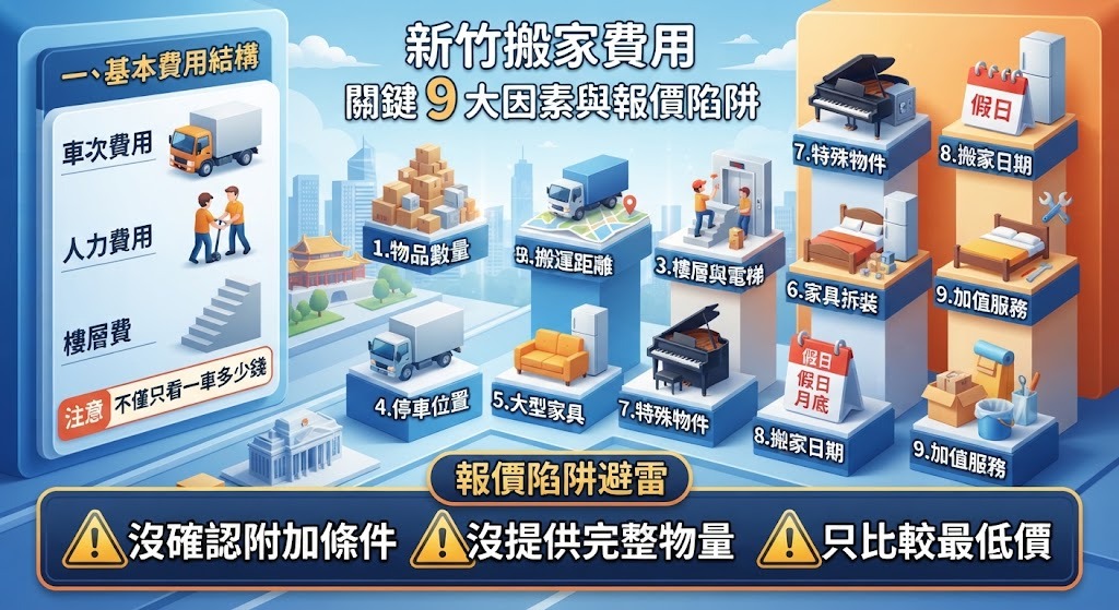 新竹搬家費用怎麼算?搬家公司報價、價差因素與預算選擇一次看懂