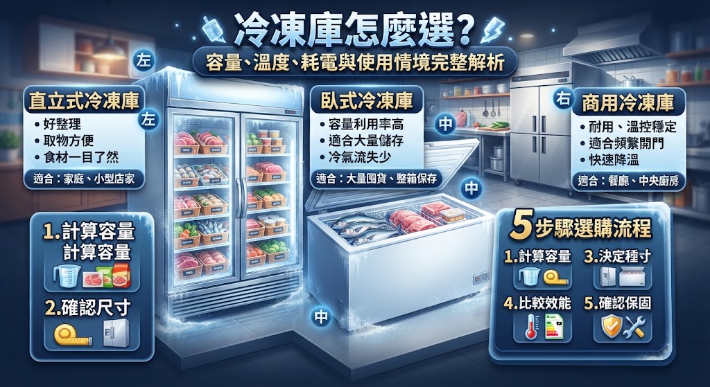 冷凍庫怎麼選?容量、溫度、耗電與使用情境完整解析