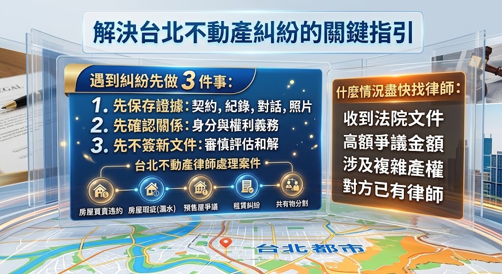 台北不動產律師怎麼找?房屋買賣、租賃、共有與產權糾紛處理指南