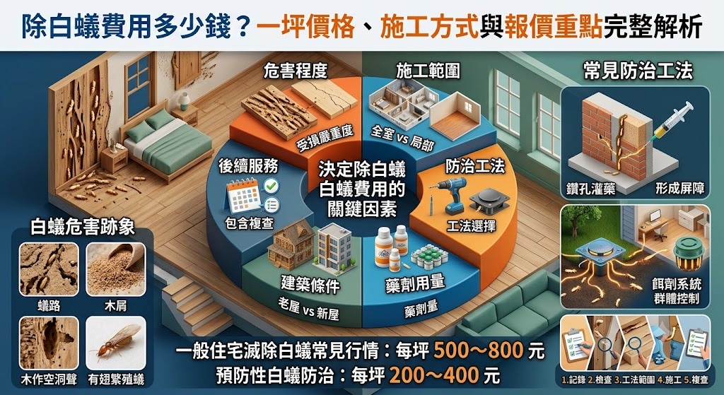 除白蟻費用多少錢?一坪價格、施工方式與報價重點完整解析