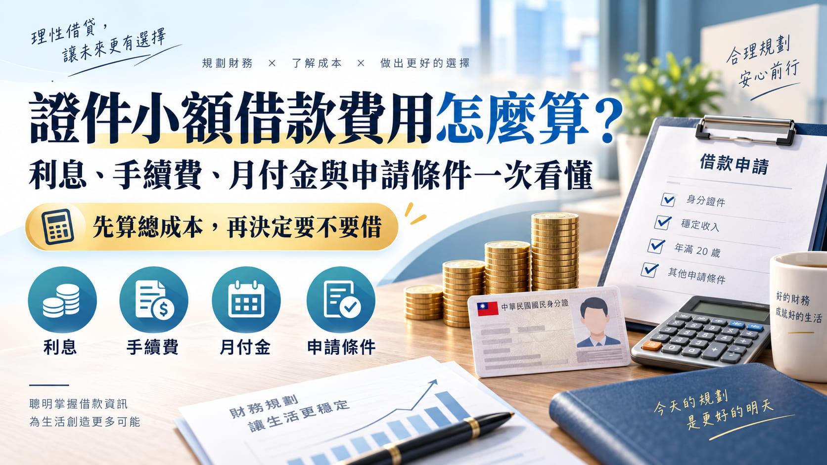 證件小額借款費用怎麼算?利息、手續費、月付金與申請條件一次看懂