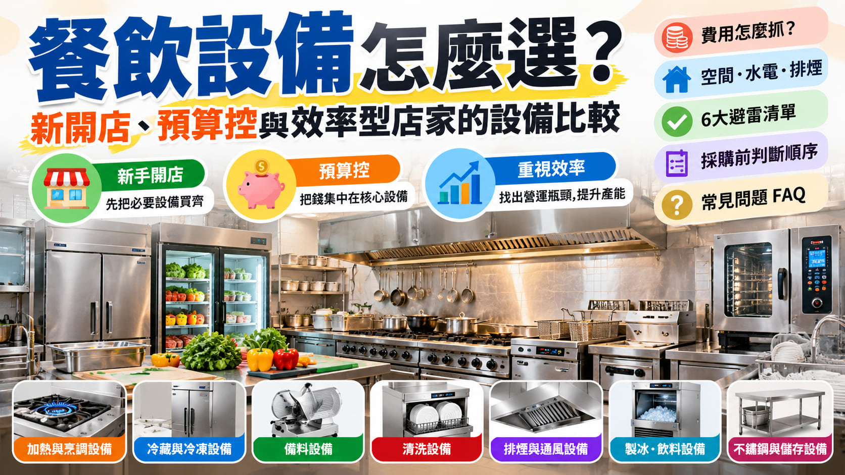 餐飲設備怎麼選?新開店、預算控與效率型店家的設備比較