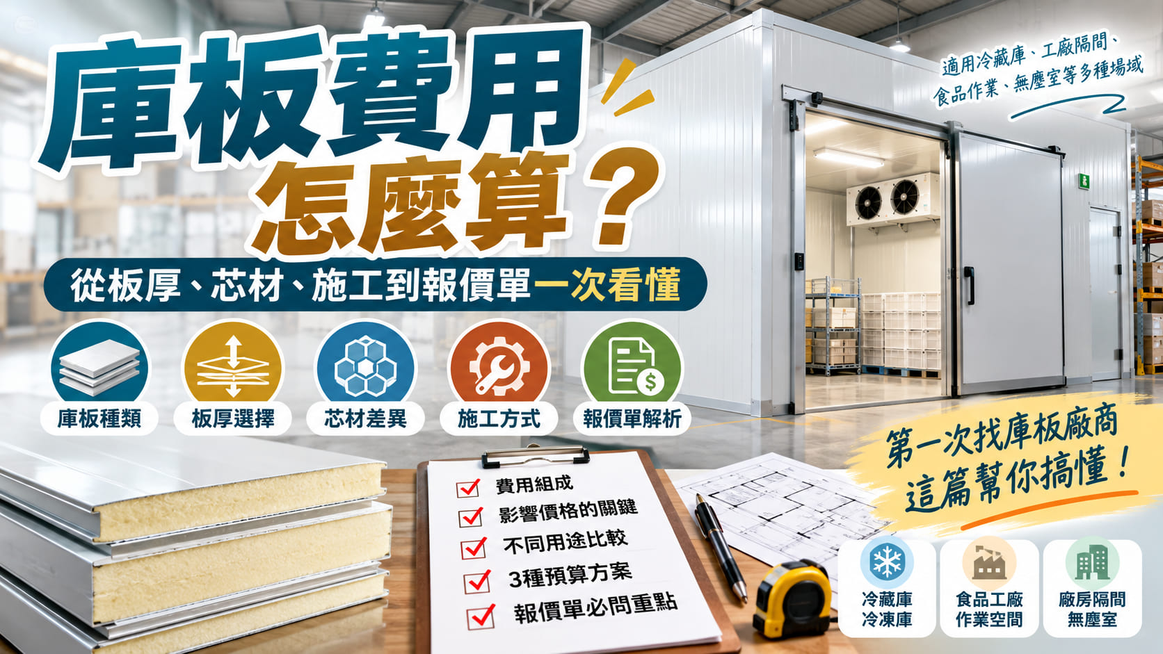 庫板費用怎麼算?從板厚、芯材、施工到報價單一次看懂