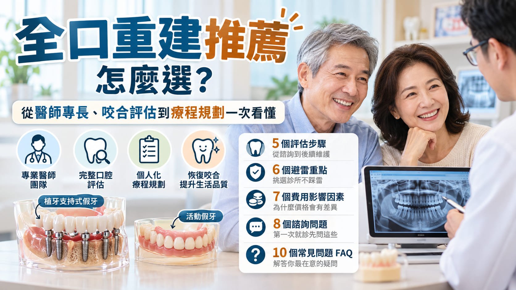 全口重建推薦怎麼選?從醫師專長、咬合評估到療程規劃一次看懂