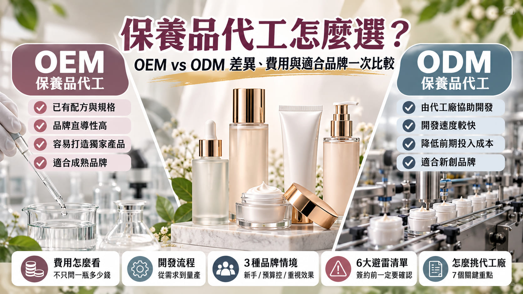 保養品代工怎麼選？OEM vs ODM 差異、費用與適合品牌一次比較