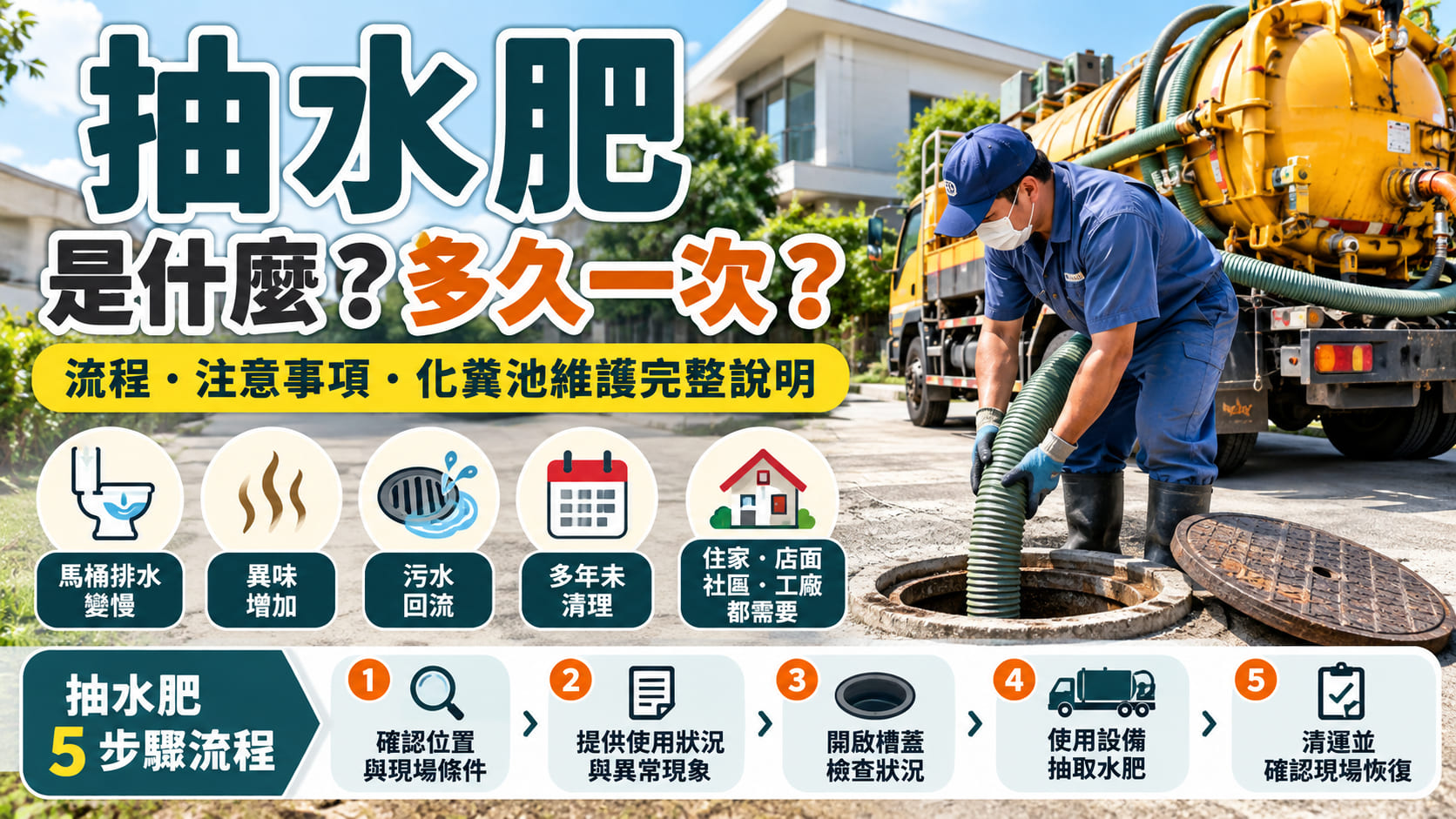 抽水肥是什麼?多久一次、流程與注意事項完整說明