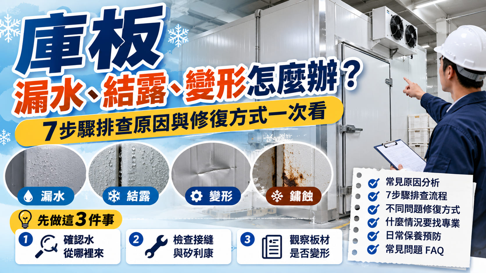 庫板漏水、結露、變形怎麼辦？7步驟排查原因與修復方式一次看