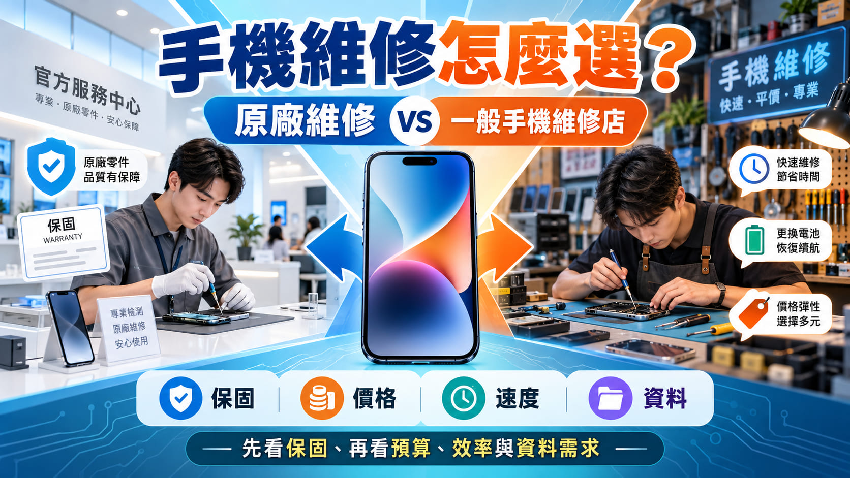 手機維修怎麼選？原廠維修 vs 一般手機維修店完整比較